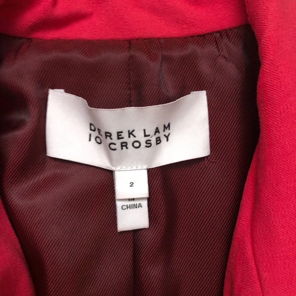 Derek Lam 10 Crosby Classic Double Breasted Fitted Red Fuchsia Blazer size 2